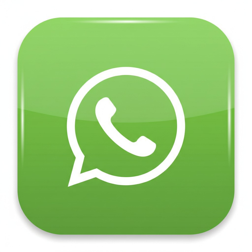 Ícone verde do WhatsApp com o símbolo de um telefone dentro de um balão de fala branco.